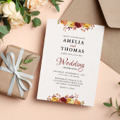 Elegante Hochzeit von Warm Fall Watercolor Einladung