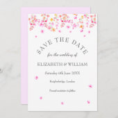 Elegante Hochzeit von Wasserfarben - das Datum spe Einladung (Vorne/Hinten)