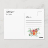 Elegante Hochzeit von Wasserfarben - das Datum spe Postkarte (Rückseite)