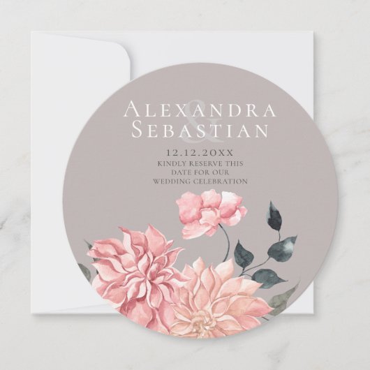 Elegante Hochzeit von Wasserfarben: Das Datum spei Save The Date (Vorderseite)