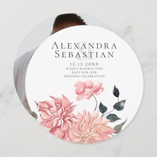 Elegante Hochzeit von Wasserfarben: Das Datum spei Save The Date (Vorne/Hinten)