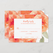 Elegante Hochzeit von Wasserfarben Peach Peonies F RSVP Karte (Vorne/Hinten)