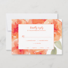 Elegante Hochzeit von Wasserfarben Peach Peonies F RSVP Karte