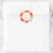Elegante Hochzeit von Wasserfarben Peach Peonies F Runder Aufkleber (Tasche)