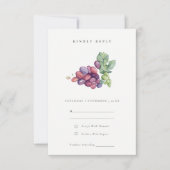 Elegante Hochzeit von Watercolor Leafy Traubenblät RSVP Karte (Vorderseite)