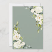 Elegante Hochzeit von White Grey Green Floral Einladung (Rückseite)