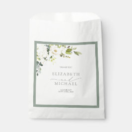 Elegante Hochzeit von White Grey Green Floral Geschenktütchen