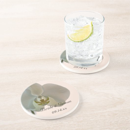 Elegante Hochzeit von White Orchids Untersetzer (Seite)