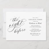 Elegante Hochzeit Vor der Probe Abendessen Einladung (Vorderseite)
