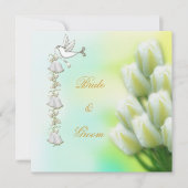 Elegante Hochzeit Weiße Blume Taubenglocken Einladung (Vorderseite)