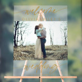 Elegante Hochzeit Willkommen Mattiertes Foto | Gol Acrylschild (Neutral)