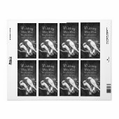 Elegante Hochzeit Wine Label Love Birds Black (Vorne)