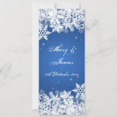 Elegante Hochzeit Winter Snowflakes Blue Saphir Einladung (Vorderseite)