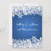 Elegante Hochzeit Winter Snowflakes Blue Saphir Einladung (Vorderseite)