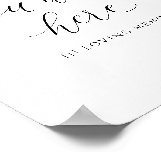 Elegante Hochzeit wünscht, Sie wären hier im Gedäc Poster (Ecke)