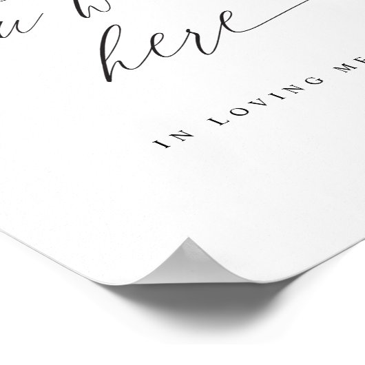 Elegante Hochzeit wünscht, Sie wären hier im Gedäc Poster (Ecke)