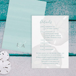 Elegante Hochzeitdetails Timeline Beach Sand Dolla Begleitkarte