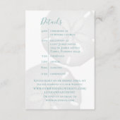 Elegante Hochzeitdetails Timeline Beach Sand Dolla Begleitkarte (Vorderseite)