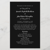 Elegante Hochzeiten Black Modern Zeremony Programm (Vorderseite)
