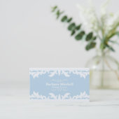 Elegante Hochzeiten Blue Chic Business Card Visitenkarte (Stehend Vorderseite)