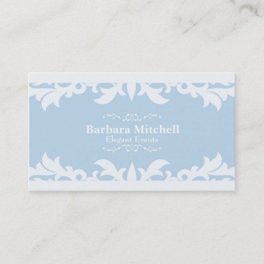 Elegante Hochzeiten Blue Chic Business Card Visitenkarte (Vorderseite)