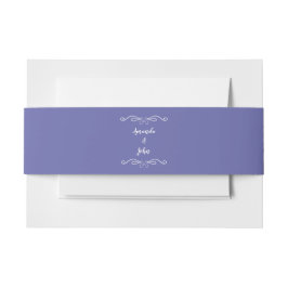 Elegante Hochzeiten Calligraphy Chic Periwinkle Bl Einladungsbanderole