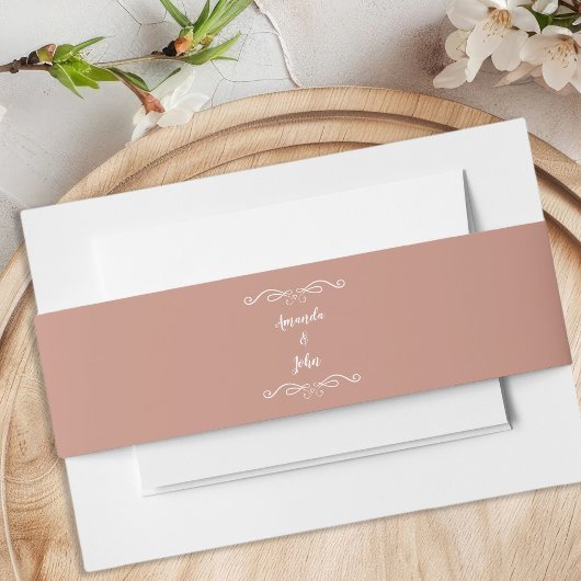 Elegante Hochzeiten Calligraphy Rose Gold Classic Einladungsbanderole