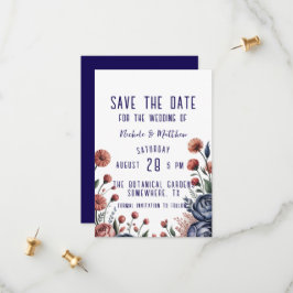 Elegante Hochzeiten der Marine und Korallen Save The Date
