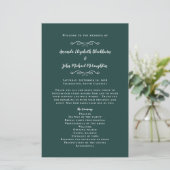 Elegante Hochzeiten Emerald Modern Zeremony Progra (Stehend Vorderseite)