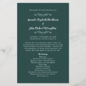 Elegante Hochzeiten Emerald Modern Zeremony Progra (Vorderseite)