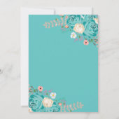 Elegante Hochzeiten Grün-Beige-Rose Blume Einladung (Rückseite)