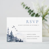 Elegante Hochzeiten im Wald RSVP Karte (Stehend Vorderseite)