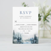 Elegante Hochzeiten im Wald RSVP Karte (Stehend Vorderseite)