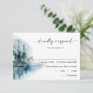 Elegante Hochzeiten im Wald RSVP Karte