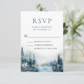 Elegante Hochzeiten im Wald RSVP Karte (Stehend Vorderseite)