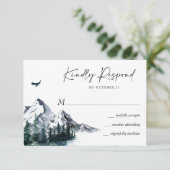Elegante Hochzeiten im Wald RSVP Karte (Stehend Vorderseite)
