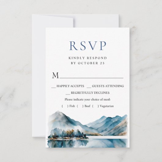 Elegante Hochzeiten im Wald RSVP Karte (Vorderseite)