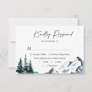 Elegante Hochzeiten im Wald RSVP Karte