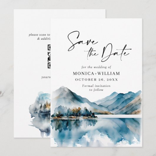 Elegante Hochzeiten im Wald Save The Date (Vorne/Hinten)