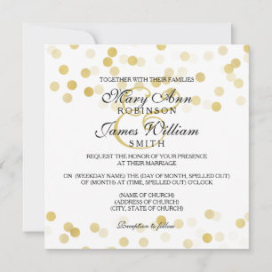 Elegante Hochzeiten Imitate Gold Foil Glitzer Ligh Einladung