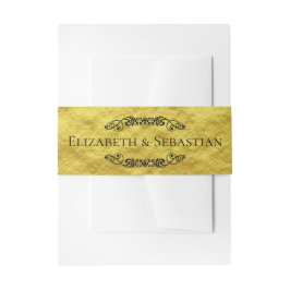 Elegante Hochzeiten Imitate Goldene Foil Scrollwor Einladungsbanderole