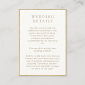 Elegante Hochzeiten in Elfenbein und Gold Begleitkarte (Vorderseite)