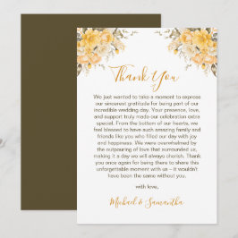 Elegante Hochzeiten in Gelb und Elfenbeinküste Dankeskarte