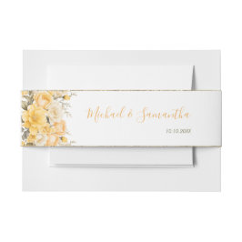 Elegante Hochzeiten in Gelb und Elfenbeinküste Einladungsbanderole