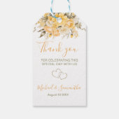 Elegante Hochzeiten in Gelb und Elfenbeinküste Geschenkanhänger (Rückseite)