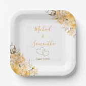 Elegante Hochzeiten in Gelb und Elfenbeinküste Pappteller (Vorderseite)