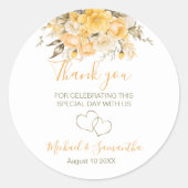 Elegante Hochzeiten in Gelb und Elfenbeinküste Runder Aufkleber (Vorderseite)