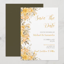 Elegante Hochzeiten in Gelb und Elfenbeinküste Save The Date