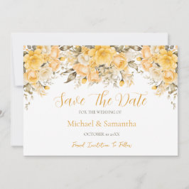 Elegante Hochzeiten in Gelb und Elfenbeinküste Save The Date