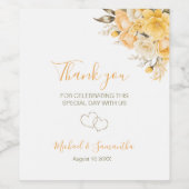 Elegante Hochzeiten in Gelb und Elfenbeinküste Weinetikett (Einzelnes Label)